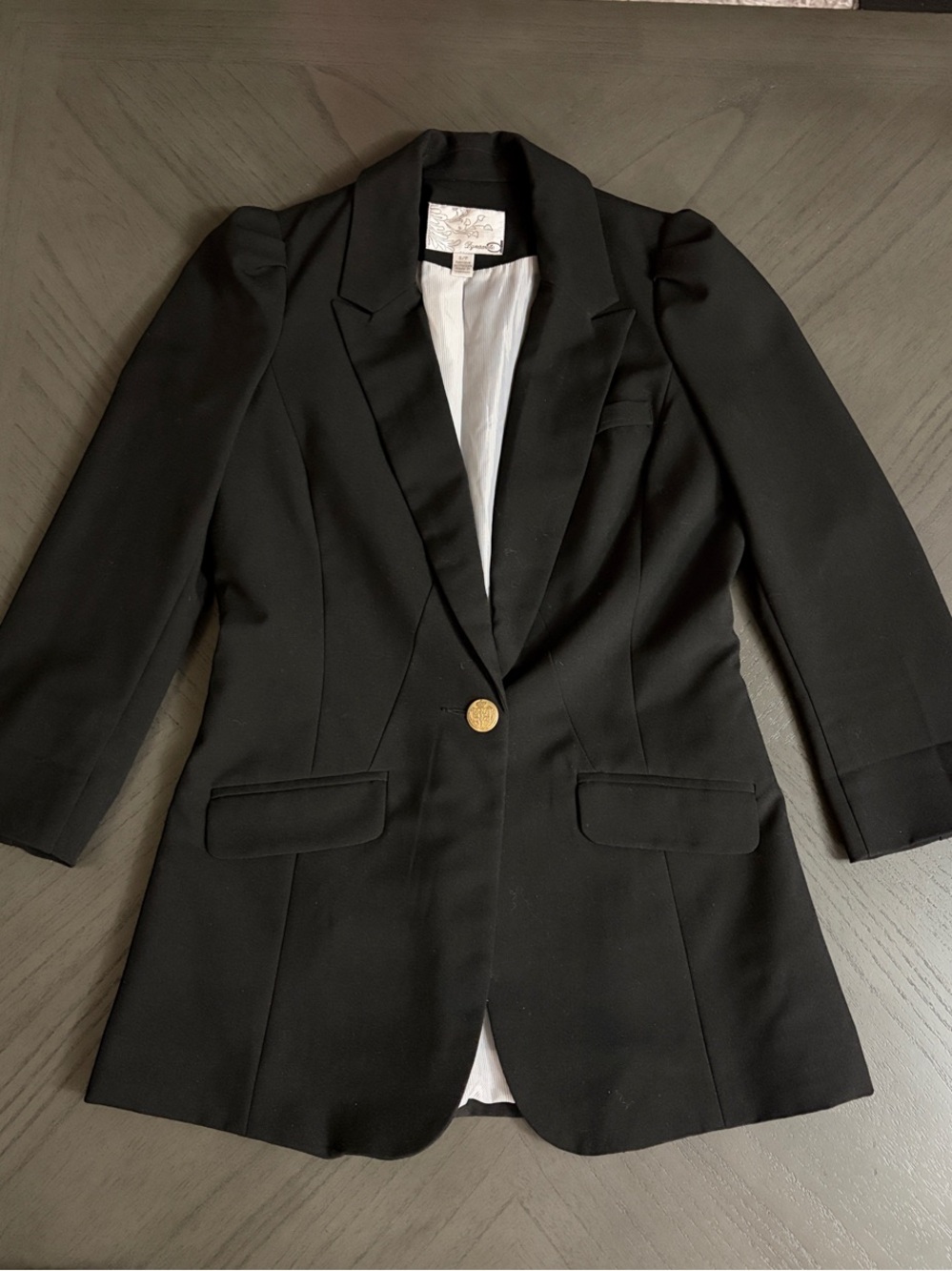 Dynamite Black Single-Button Tailored Blazer